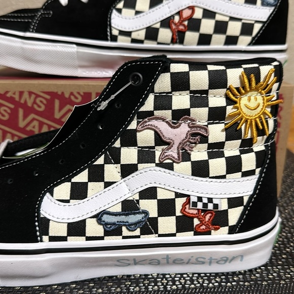 Vans Skate Sk8 hi Skateistan checkerboard men’s size9 or women’s size 10.5 - Picture 4 of 10
